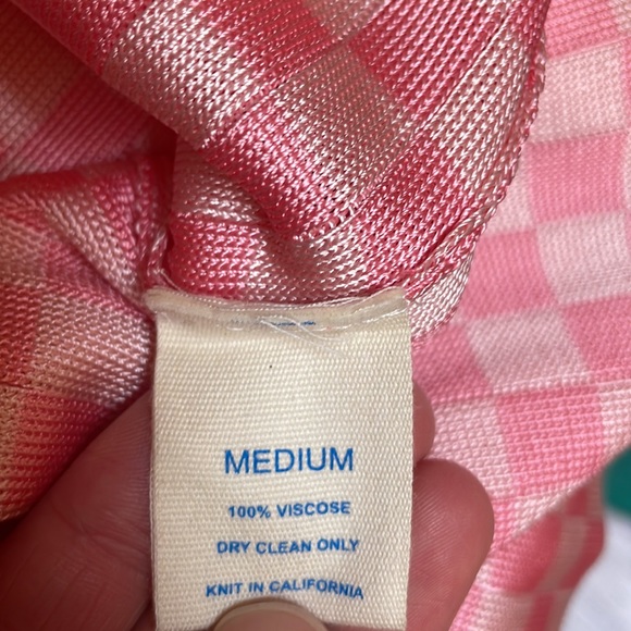 Calle del Mar Checkered Pink Cardigan Sz M - Picture 10 of 10